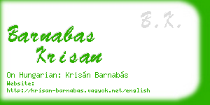 barnabas krisan business card