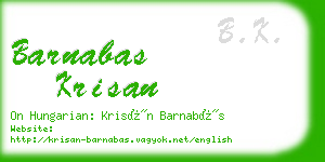 barnabas krisan business card